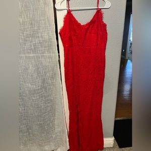 Red lace dress